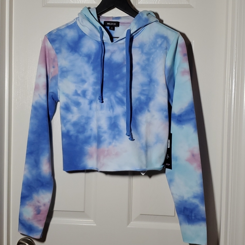Wildfox Cropped Tie Dye Hoodie